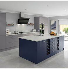 Crown Lifestyle Furniture: Locano Touch Grey Slate and Blue Navy Kitchen