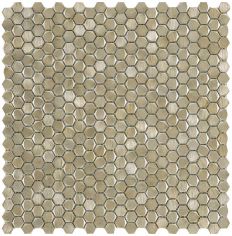 Porcelanosa Gravity Aluminium Hexagon Gold Mosaic 30.4 x 30.7cm