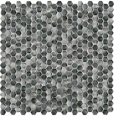 Porcelanosa Gravity Aluminium Hexagon Metal Titanium Mosaic 30.4 x 30.7cm
