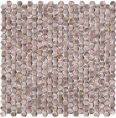 Porcelanosa Gravity Aluminium Hexagon Rose Gold Mosaic 30.4 x 30.7cm