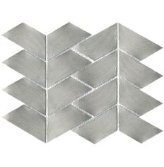 Porcelanosa Gravity Aluminium Trace Metal Titanium Mosaic 22.1 x 28.1cm