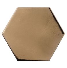 Scale Hexagon Metallic Gold Tile 10.7 x 12.4cm