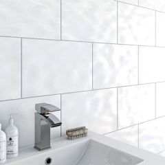 Bumpy White Gloss Ceramic Wall Tile