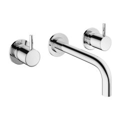 Crosswater Mike Pro Wall Mounted Basin Tap 3 Hole Set CHROME