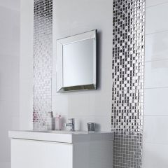 Flat White Ceramic Gloss Wall Tiles 20 x 25cm