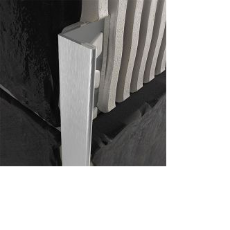 Brushed Stainless Steel Square Edge Tile Trim 2.5m