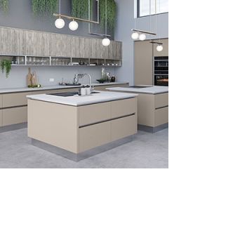 Crown furniture: Textura Driftwood & Uno Clay kitchen