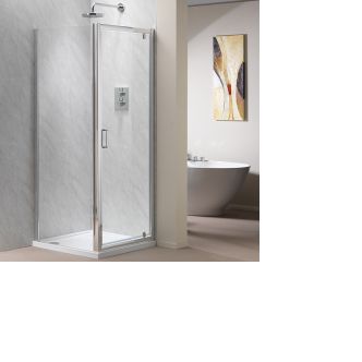 Genesis Pivot Shower Door (shown with side panel)