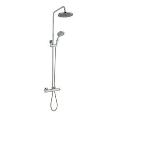 Plan Thermostatic Exposed Bar Shower with Overhead Drencher & Sliding Handset