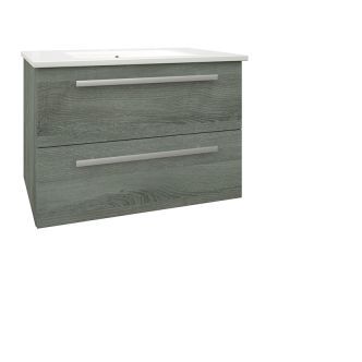 Purity Grey Ash 800mm Wall Mounted Drawer Unit With Basin