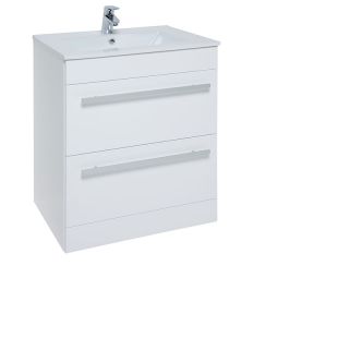 Purity White 750mm Floor Standing Drawer Unit With Basin
