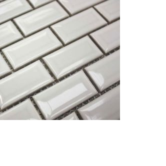 Shapes Gloss White Bevel Brick Ceramic Mosaics