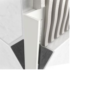 White Plastic Square Edge Tile Trim 2.5m