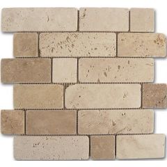 Dune Mosaico Travertino Brick Mosaic 30.5 x 30.5cm 