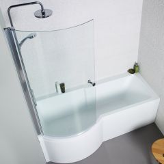Adapt P Shaped Shower Bath Package - left hand