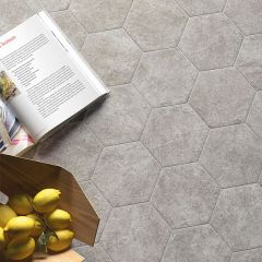 Hexatile Concrete Grey Tile 17.5 x 20cm