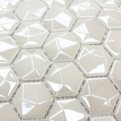 Honey Diamond White Glass Mosaics