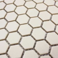 Shapes Unglazed Natural White Hexagon Ceramic Mosaics