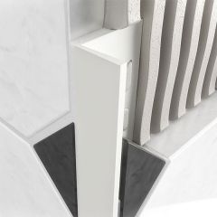 White Plastic Square Edge Tile Trim 2.5m